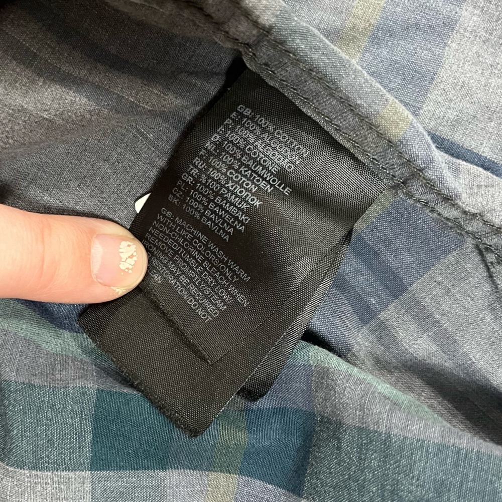 🏔️The North Face Plaid Button Down Shirt Men’s XL Blue Green - Picture 6 of 6